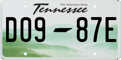 TN license plate D0987E
