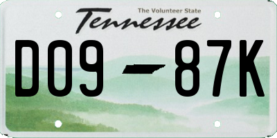 TN license plate D0987K