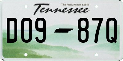 TN license plate D0987Q