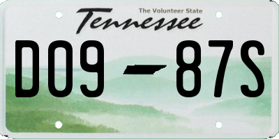 TN license plate D0987S