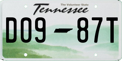 TN license plate D0987T