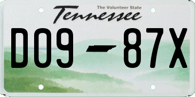 TN license plate D0987X
