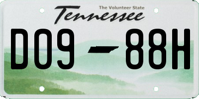 TN license plate D0988H