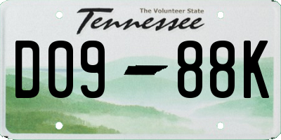 TN license plate D0988K