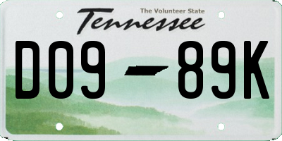 TN license plate D0989K