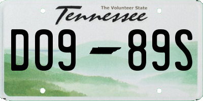 TN license plate D0989S
