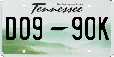 TN license plate D0990K