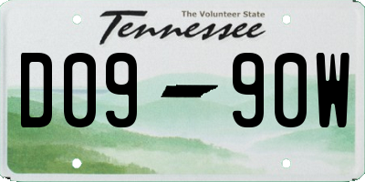 TN license plate D0990W
