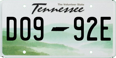 TN license plate D0992E