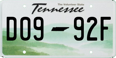 TN license plate D0992F
