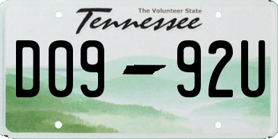 TN license plate D0992U