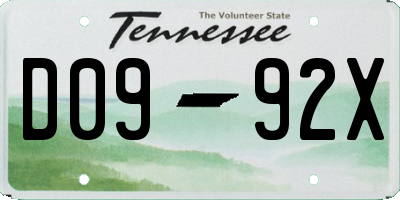 TN license plate D0992X