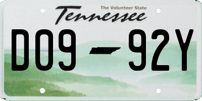 TN license plate D0992Y