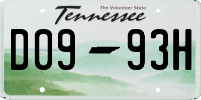 TN license plate D0993H