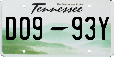 TN license plate D0993Y