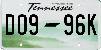 TN license plate D0996K