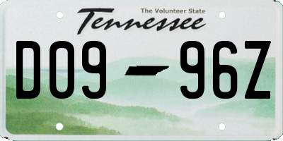 TN license plate D0996Z