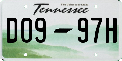 TN license plate D0997H