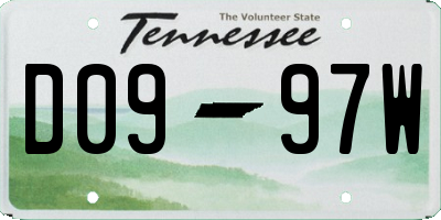 TN license plate D0997W
