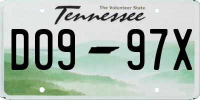 TN license plate D0997X