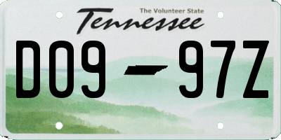 TN license plate D0997Z