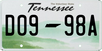 TN license plate D0998A