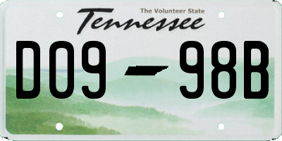 TN license plate D0998B