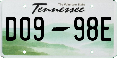 TN license plate D0998E