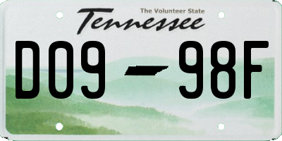 TN license plate D0998F