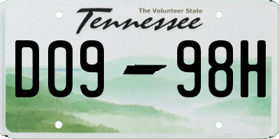 TN license plate D0998H
