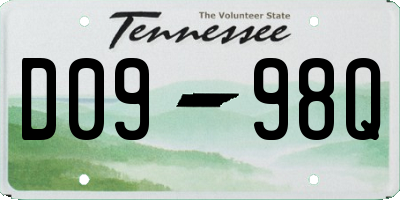 TN license plate D0998Q