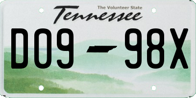 TN license plate D0998X