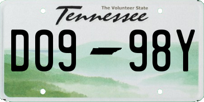 TN license plate D0998Y