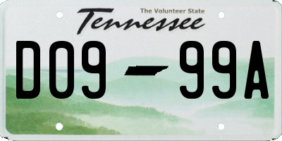 TN license plate D0999A
