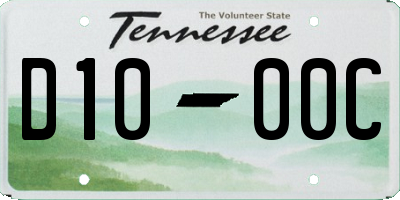 TN license plate D1000C