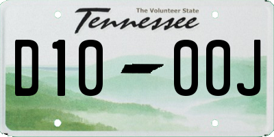 TN license plate D1000J