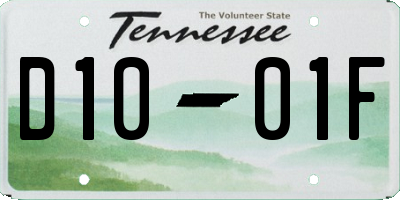 TN license plate D1001F