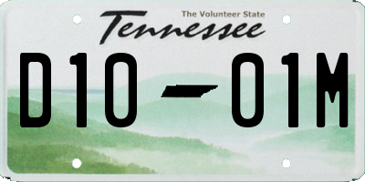TN license plate D1001M