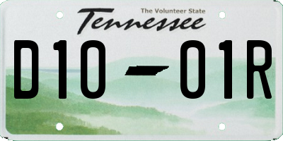 TN license plate D1001R