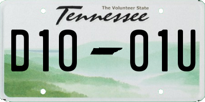 TN license plate D1001U