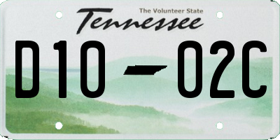 TN license plate D1002C
