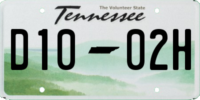 TN license plate D1002H