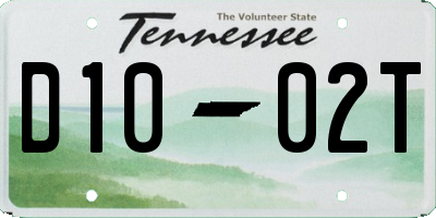 TN license plate D1002T