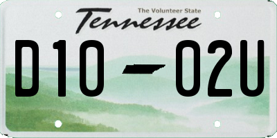 TN license plate D1002U
