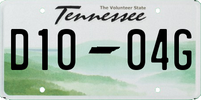 TN license plate D1004G