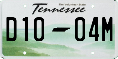 TN license plate D1004M