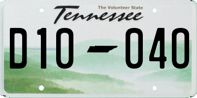 TN license plate D1004O