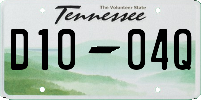 TN license plate D1004Q