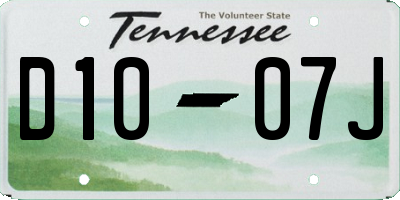TN license plate D1007J