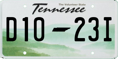TN license plate D1023I